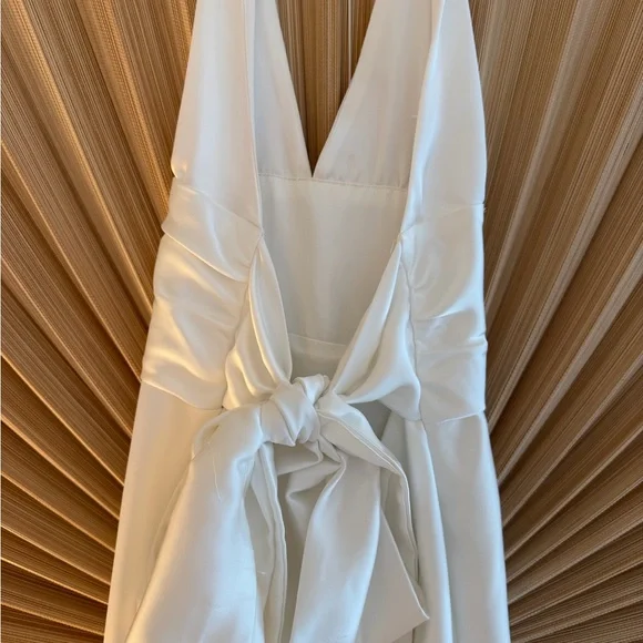 White zara satin effect halter mini dress - Picture 5 of 6